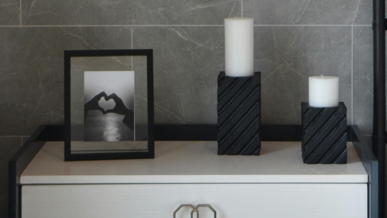 Modern Nightstand with Candles