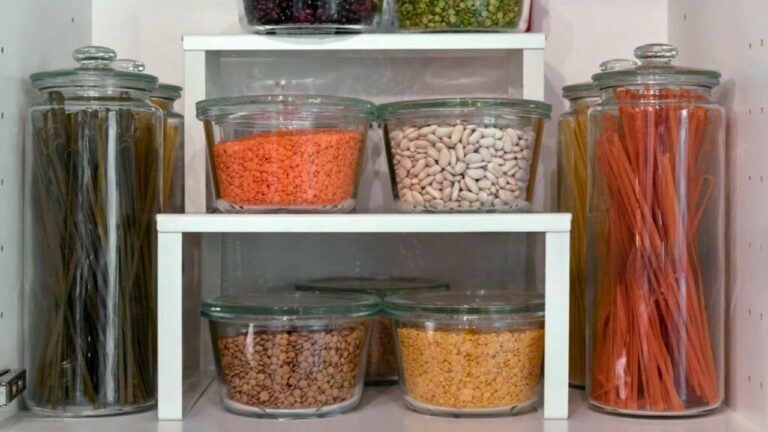 The shelf risers that fake a custom pantry