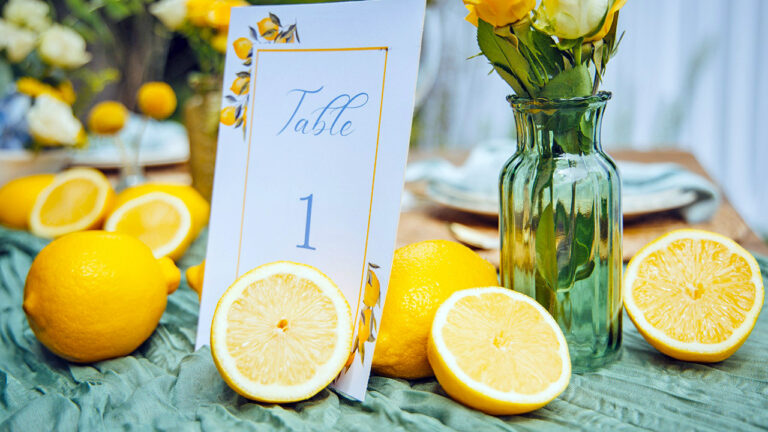 Simple centerpieces that use pantry jars and citrus