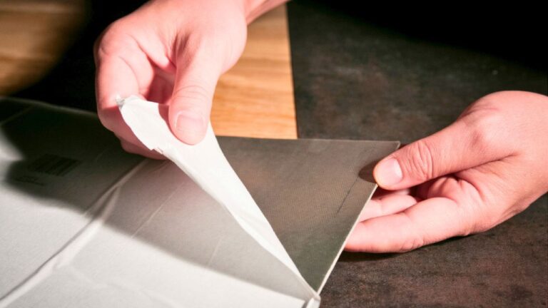 I used peel-and-stick tile in the laundry room and it didn’t wear like I hoped