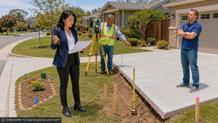 Buyer Closes on a Corner Lot and Finds the Neighbor’s Concrete Driveway Was Poured Two Feet Over the Property Line — Then the Neighbor Says Removing That Section Would Crack the Entire Slab and Calls It the New Owner’s Problem