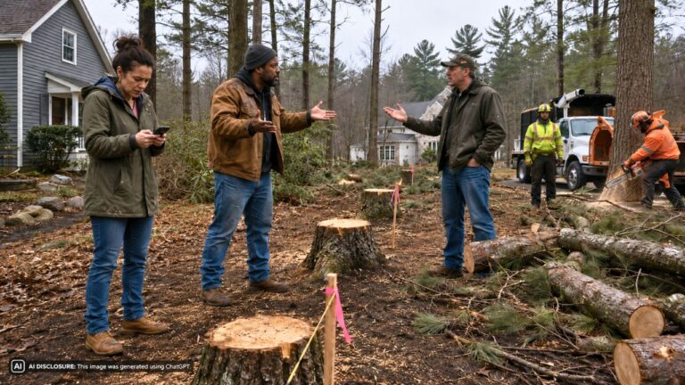 New Landowner Finds the Neighbor Cleared Trees Along the Property Line Without Permission — Then the Survey Confirms Every Stump Was on the Wrong Side of the Line