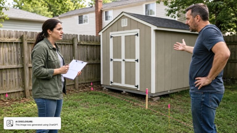 New Homeowner Gets a Survey Done and Finds the Neighbor’s Storage Shed Sitting on Their Land — Then the Neighbor Says the Surveyor Must Have Made an Error