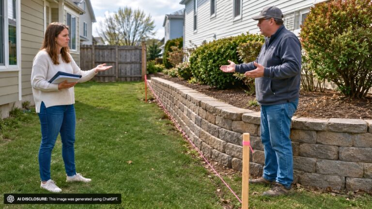 Buyer Finds Out After Closing That the Neighbor’s Retaining Wall Was Built Onto the Property — Then the Neighbor Says the Previous Owner Approved It Verbally