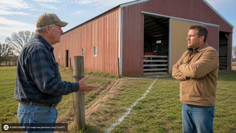 Rural Property Owner Finds the Neighbor Built a Forty-Foot Barn Straddling the Property Line — Then the Neighbor Refuses to Have It Surveyed