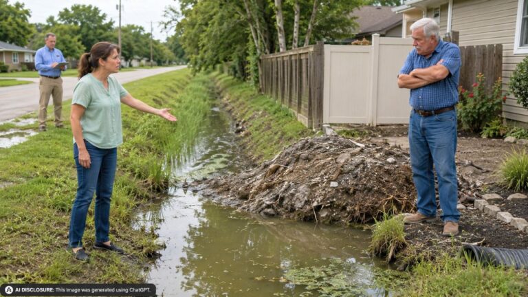Buyer Finds a Neighbor Has Blocked a Shared Drainage Ditch for Five Years — Then the County Says the Ditch Is Legally Required to Stay Open