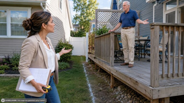 New Landowner Finds a Deck the Neighbor Built Fifteen Years Ago Extending Onto the Property — Then the Neighbor Says Tearing It Down Now Would Be “Excessive”
