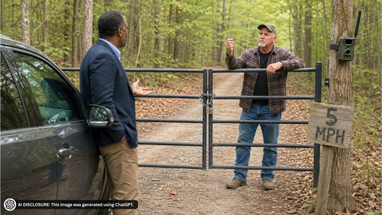 New Neighbor With a Deeded Easement Locks the Gate to Block Access Entirely — Then Trespasses to Pull the SD Card From a Trail Camera and Imposes His Own Speed Limit on the Road