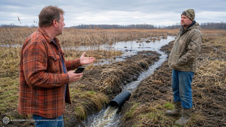 Ohio Landowner Shares a Thirteen-Acre Wetland With a Neighbor Who Falsely Accuses Him of Trespassing — Then Admits by Message He’s Been Draining Their Shared Water on Purpose