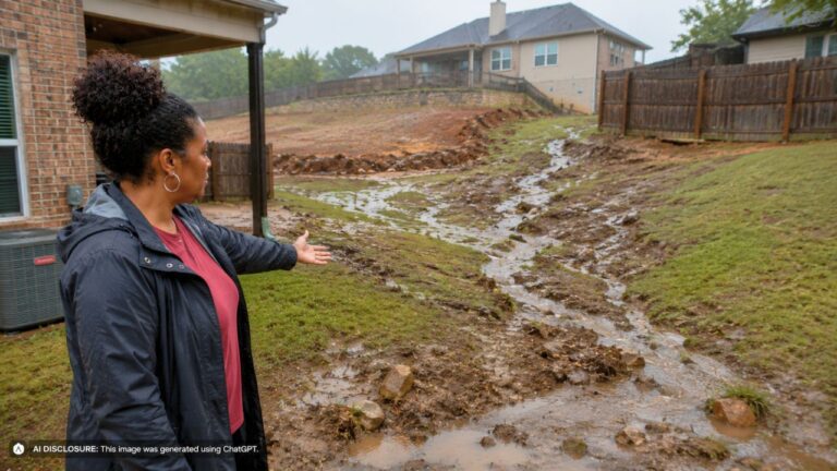 Tulsa Homeowner Learns the Uphill Neighbor Cut Into Her Own Land to Reroute Rainwater Downhill — Then a Failed Retaining Wall Floods a Room and Draws an Eight-to-Fifteen-Thousand-Dollar Repair Quote