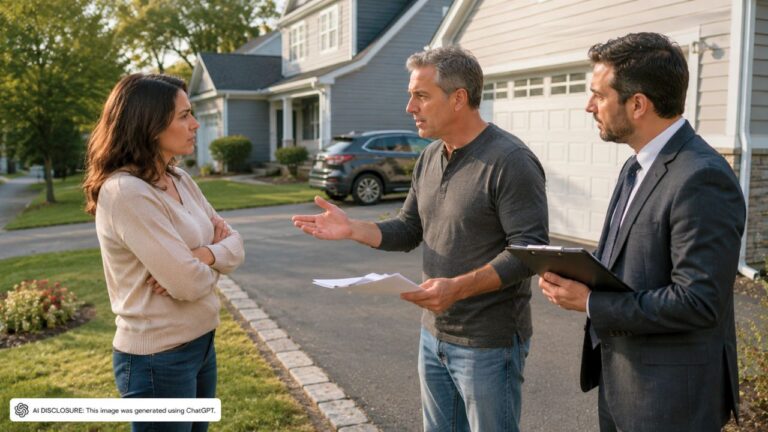 Homeowner Learns the Neighbor’s Driveway Has Encroached Three Feet Onto Her Land for Decades Only When the Neighbor Tries to Sell — Then He Asks Her to Sign a Permanent Easement to Save the Sale