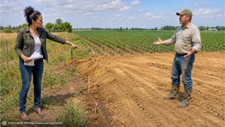 New Landowner Finds the Neighbor Has Spread Fill Dirt Across the Property Line to Level a Low Corner for New Crop Rows — Then the Neighbor Says Both Properties Use the Lowland the Same Way and Refuses to Remove the Fill