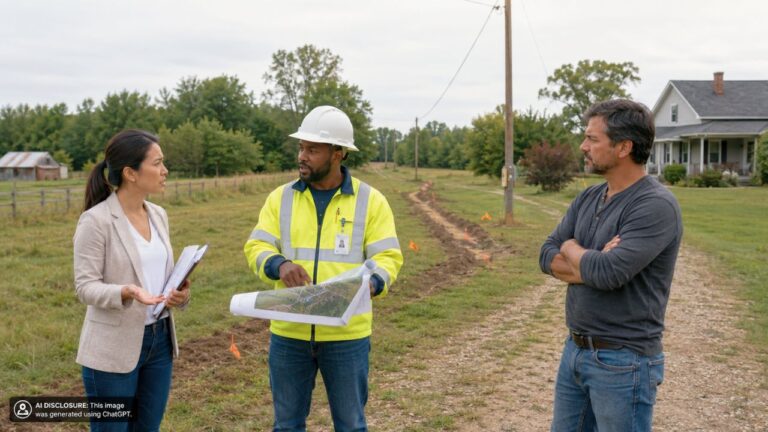 New Landowner Finds the Electric Company Ran a Line Across Two Acres of the Property Without Permission — Then Says the Neighbor Approved It on the Owner’s Behalf