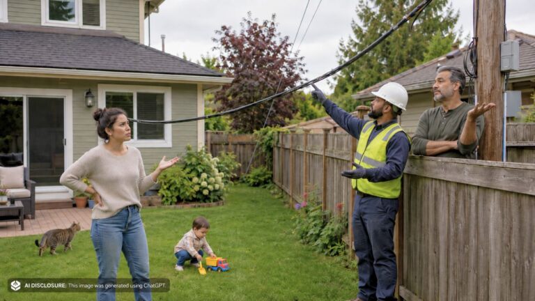 New Homeowner Finds a Neighbor’s Buried Service Line Cutting Sixty Feet Across the Backyard With No Easement — Then the Utility Company Refuses to Move It Without a Signed Agreement