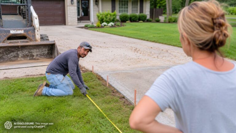 Homeowner Steps Outside Just in Time to Catch a Contractor About to Cut Seventeen Inches Off Her Lawn — Then Learns the Neighbor Never Asked Before Ordering the Driveway Extended