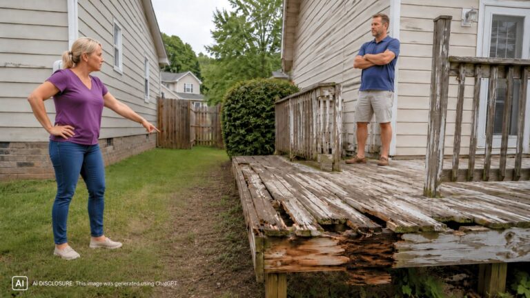 Georgia Homeowner Asks the Neighbor to Rebuild His Rotting Deck Inside the Property Line — Then He Insists on Keeping It the Exact Same Size It’s Always Been