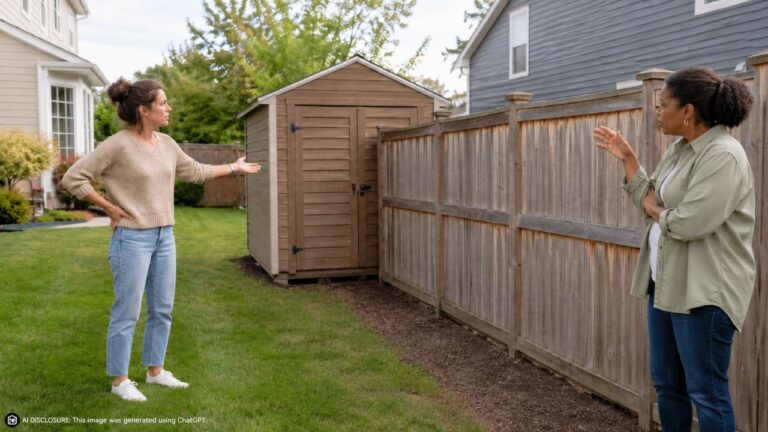 New Homeowner Finds the Neighbor’s Fence and Storage Shed Both Sitting Three Feet Onto Her Side of the Line — Then the Neighbor Says Only the Fence Needs to Move