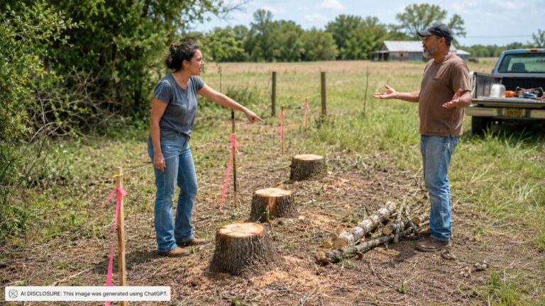 Rural Property Owner Finds the Neighbor Removing Three Boundary Trees Right After a Survey Crew Marked the Line — Then the Neighbor Says the Stakes “Don’t Mean Anything Legally”
