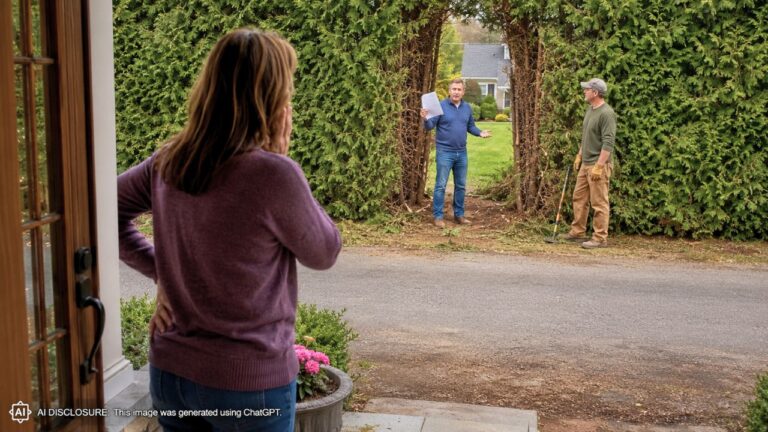 Homeowner on a Private Road Watches a Neighbor Cut a New Gate Through the Privacy Trees Right Across From the Front Door — Then Claims City Approval to Use the Road Without Paying the Shared Maintenance Fee