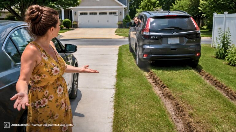 Homeowner Blocks Their Driveway With a Car to Stop the Neighbor From Cutting Across a Shared Grass Strip — Then Comes Home From a Weekend Trip to Find Them Doing It Again Anyway