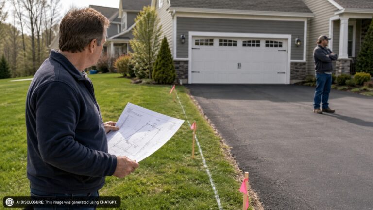 Buyer Orders a Land Survey and Finds the Neighbor’s Entire Driveway Sits Eight Feet Onto the Property — Then the Neighbor Refuses to Discuss Moving It