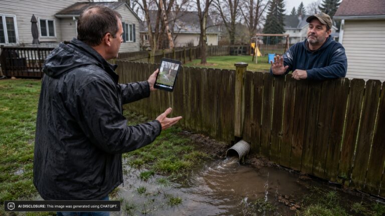 Homeowner Shows the Neighbor Three Years of Video Proof That His Drain Tile Is Flooding Her Yard — Then He Keeps Promising to Fix It and Never Does