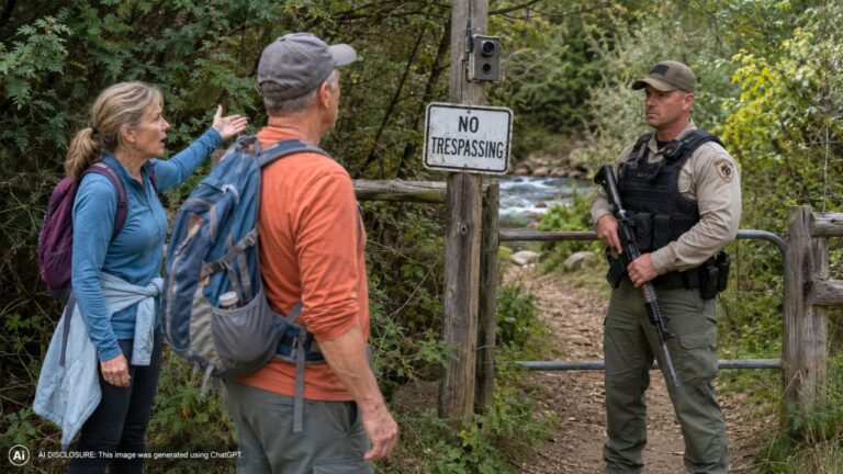 Neighbors Find No Trespassing Signs and Cameras on the Path They’ve Walked to Bear Creek for Years — Then the Landowner Hires Armed Guards