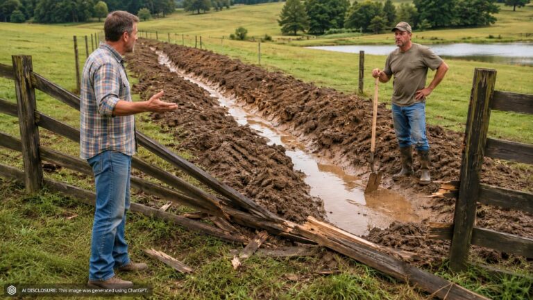 Virginia Homeowner Refuses to Let the Neighbor Dig a Creek Through Newly Fenced Land for His Cattle Pond — Then Comes Home From a Cruise to Find It Dug Anyway and the Fence Broken