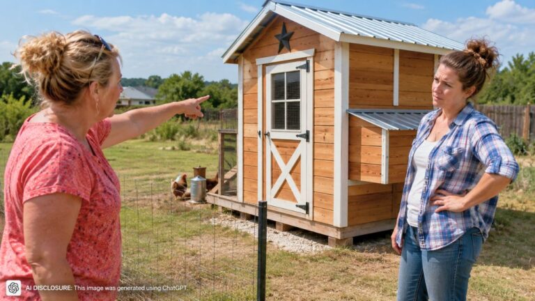 Texas Homeowner Builds a Chicken Shed Entirely on Her Own Property — Then the Neighbor Gives Her 36 Hours to Move It Twenty Feet So She Can “Regain Her View”