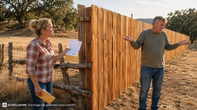 Rural California Landowner’s Split-Rail Fence Gets Replaced With Tall Privacy Fencing on Her Side of the Line — Then the Neighbor Ignores Both a Letter and a Certified Letter Asking for Proof