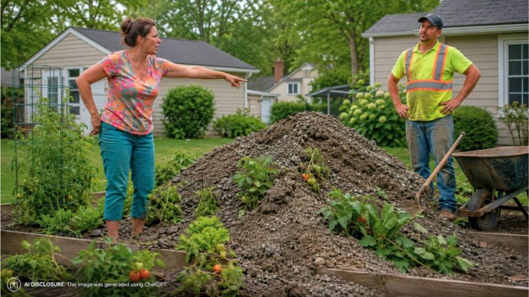 Homeowner Finds a Neighbor’s Contractor Dumped a Mound of Gravel and Dirt Onto the Vegetable Garden — Then No One Offers to Clean It Up