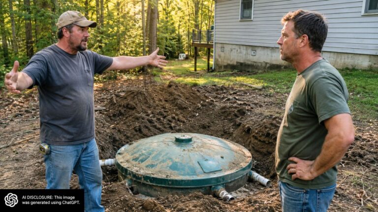 New Landowner Confronts a Neighbor Over a Septic Tank Dug Twenty-Five Feet Onto Vacant Land — Then He Insists the Property Line Must Be Farther Out and Demands His Own Second Survey