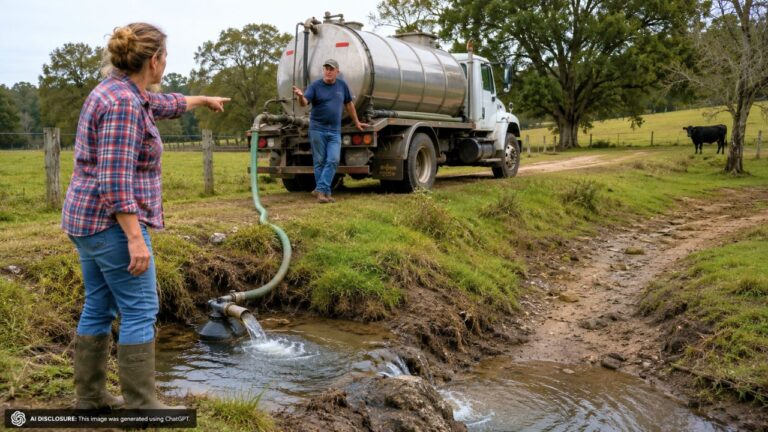 Rural Landowner Finds a Neighbor Parking a Cistern Truck at the Water Source Every Day — Then Realizes None of the Stream Reaches Her Pond