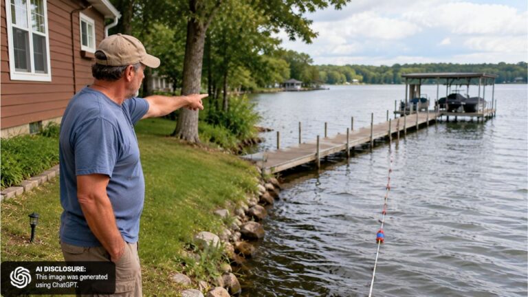 Property Owner Finds a Neighbor’s Dock Sitting Twenty-Five Feet Across the Line — Then He Picks the Water Right in Front of the House Anyway