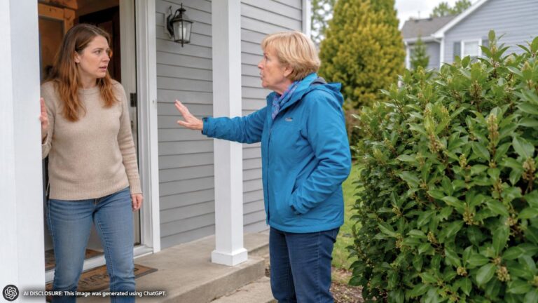 New Homeowner Notifies Friendly Neighbors Before Removing a Laurel Bush Rooted Almost Entirely on Her Own Property — Then the Neighbor Trespasses Onto Her Porch Two Days Later to Forbid the Removal