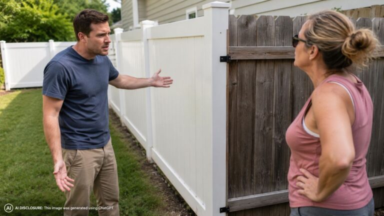 New Homeowner Installs an $11,000 Vinyl Fence — Then a Week Later the Neighbor Ties Their Own Fence Into It Without Asking, Cutting Off Direct Access to Maintain It