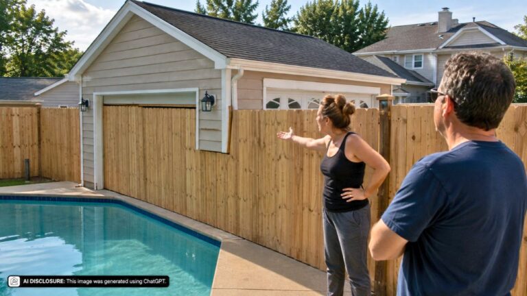 Neighbors Watch a Fence Go Up Through a Home’s Garage and Pool — Then the City Council Votes to Let the Owner Build on the 15-Foot Sliver