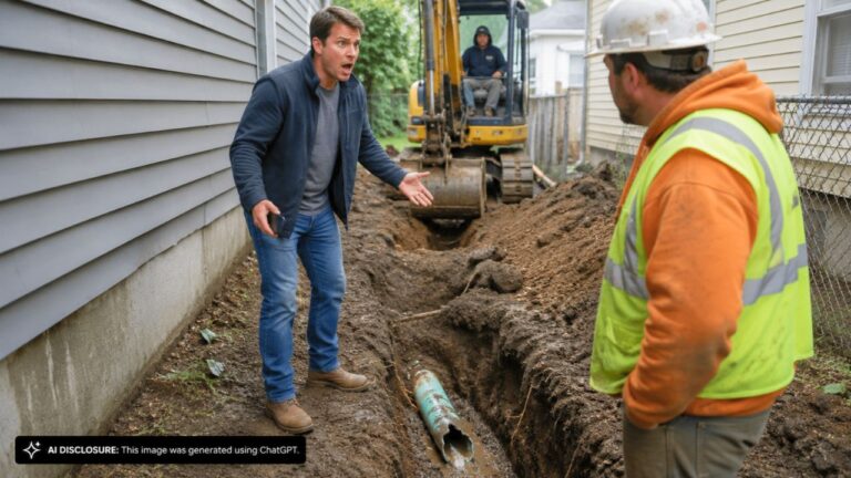 First-Time Homeowner Finds His Sewer Line Cut by the Crew Next Door — Then Learns There Was Never an Easement and the Fix Costs $35,000