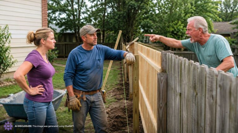 Homeowner Hires a Contractor to Move the Fence Back to the Surveyed Line — Then the Neighbor Threatens to Shoot Him