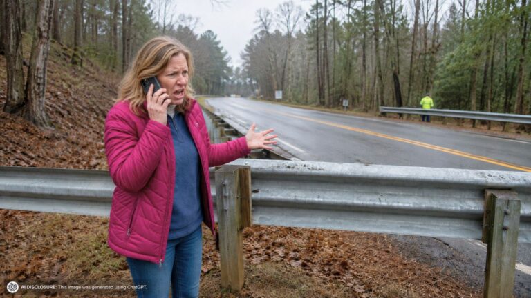 Landowner’s Two Parcels Sit on Opposite Sides of Outlet Road — Then the Town Installs Guardrails Across Her Frontage and a Court Dismisses Her Suit