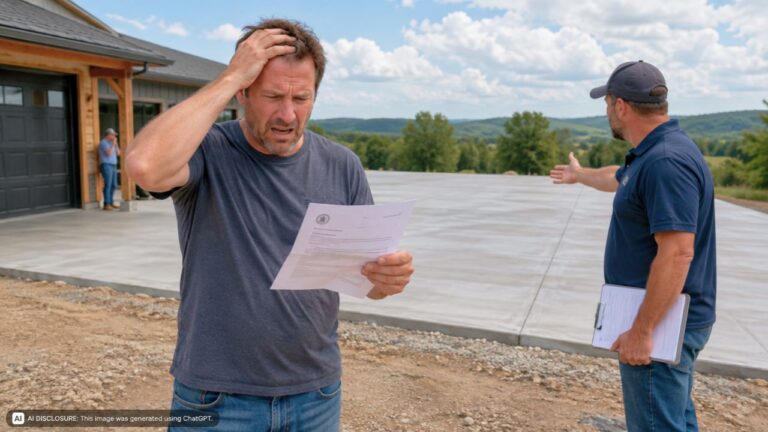 Landowner Is Told His Project Needs No Permit if New Concrete Stays Under 400 Square Feet — Then an Order Cites 2,122 Square Feet