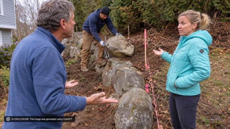 Massachusetts Homeowner Repeatedly Catches the Neighbor Trespassing After Marking the Boundary Clearly — Then She Hires Laborers to Remove Decades-Old Erosion-Control Boulders From His Side