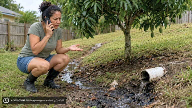 Gardener Finds Human Waste Dumped From the Neighbor’s Septic Line Just a Foot From Her Mango Tree — Then Contacts State Agencies to Report the Contamination