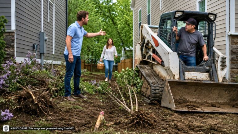 New Homeowner Has a Vacant Lot Surveyed and Boundary Markers Placed — Then the Neighbor Removes Them and Bulldozes a Lilac Bush and Trees Off the Land