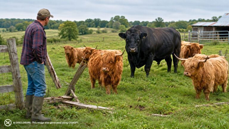 Rural Landowner’s Herd of Mini Highland Cows Gets a Neighbor’s Loose Bull Mixed In After It Breaks Through the Fence — Then the Neighbors Give Him “The Run Around” for Days on Retrieving It