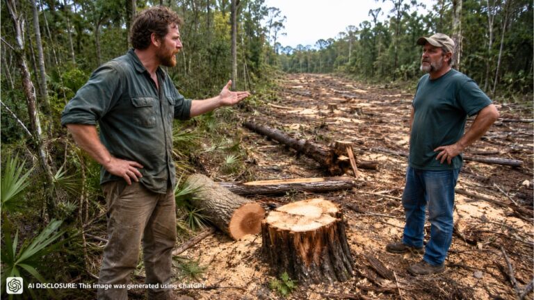 New Florida Landowner Buys Eighteen and a Half Acres of Old-Growth Forest for Beekeeping — Then Returns to Find a Neighbor Clear-Cut a Thirty-by-Three-Hundred-Foot Strip of Rare Basswood Trees