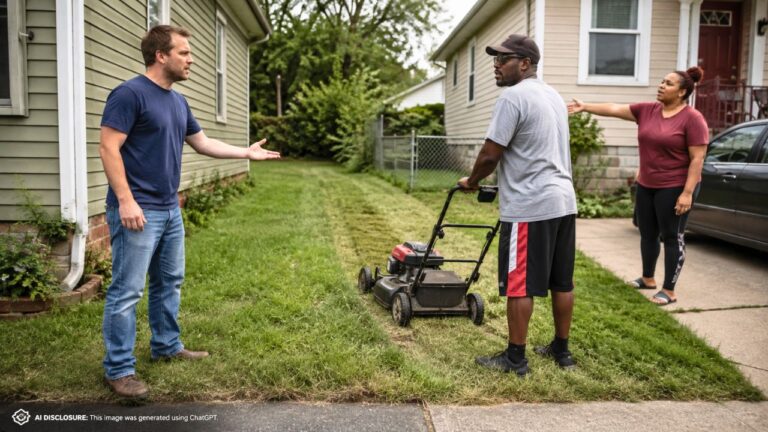 Homeowner Reserves a Side Lot for a Future Garage — Then New Tenant Neighbors Start Mowing Three Feet Onto It and Ask to Let People Park There Too