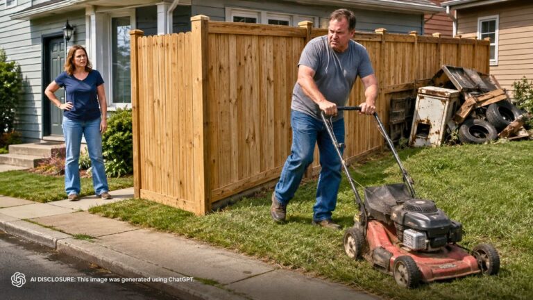 Homeowner Builds a Fence to Block a View of the Neighbor’s Junk Pile — Then He Calls It ‘Un-Neighborly’ and Starts Mowing the Front Yard Like It’s His Own