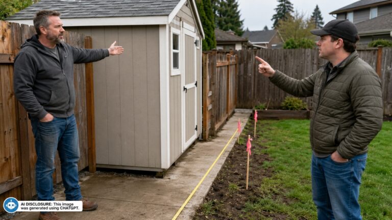 Homeowner Agrees to Move a Fence, Shed, and Concrete Pad If a Survey Confirms the Neighbor’s Two-Foot Property Line Claim — Then the Neighbor Insists He Split the Cost of the Survey He Demanded