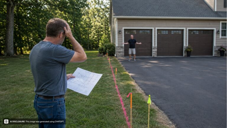 Homeowner Finds the Neighbor’s Driveway and Three-Car Garage Sit Entirely on Their Land — Then the Neighbor Refuses to Buy It for Next to Nothing